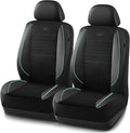 Skechers Air-Cooled Memory Foam Seat Covers,Mesh Thick Car Seat Covers,Piping Leather Car Seat Covers Front Seats,Airbag Compatible,Automotive Comfort for Most Cars,Vans,Trucks,SUV(Mint,Two Front)