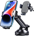 Qifutan Phone Holders for Your Car Cell Phone Mount for Car Mount Windshield Dashboard Air Vent Universal Hands Free Automobile Cell Phone Holder Fit for iPhone Smartphone Camera Mounts