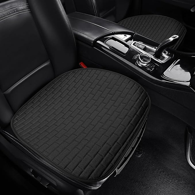 VarCozy Linen Car Seat Covers, Bottom Breathable Seat Covers for Cars for All Seasons with Non-Slip Protector, Universal Seat Covers for Cars, SUVs, Trucks