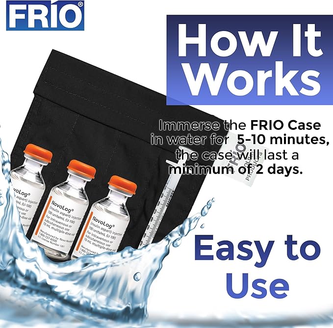 FRIO Cooling Wallet - Insulin Cooler for 45+ Hours of Stress Free On The Go - Black - Small