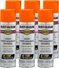 Rust-Oleum 7555838-6PK Professional High Performance Enamel Spray Paint, 15 Oz, Gloss Safety Orange, 6 Pack