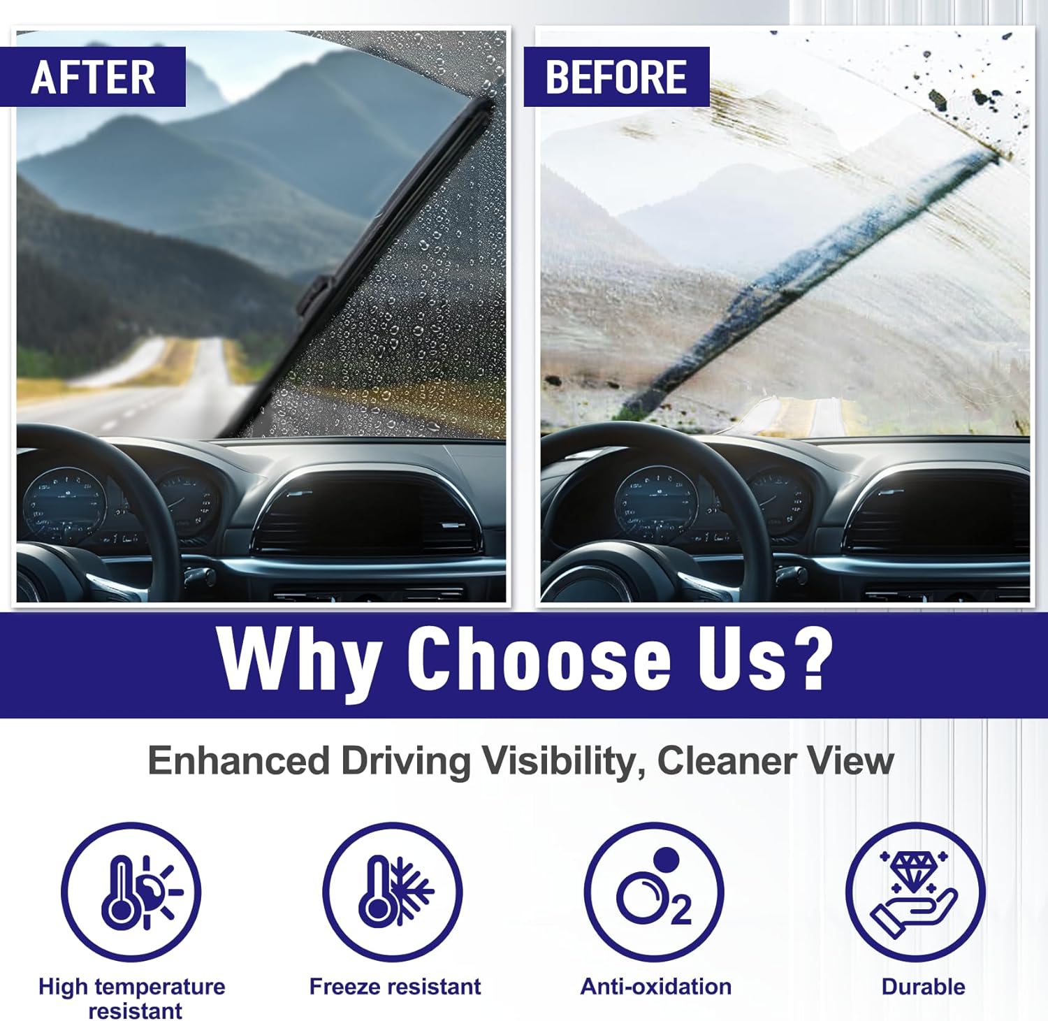 AJK Wiper Blades for Tesla Model 3 2024, 2 Piece All Weather OEM Quality Automotive Replacement Windshield Wiper Blades for My Car