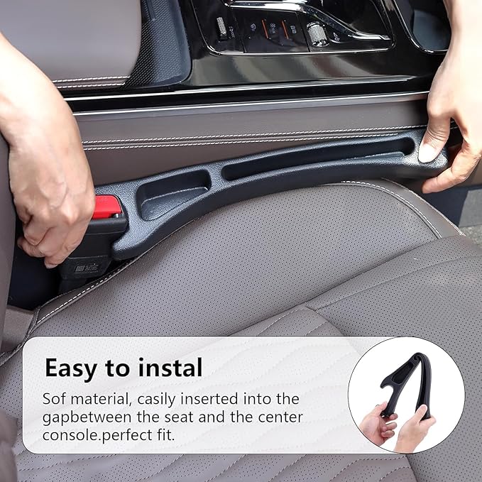 【Compatible with Hyundai Elantra】 Seat Gap Filler,No Drop Seat Guard Compatible with Hyundai Elantra,Drop Seat Guards for Cars(2Pcs),Emergency Keychain Car Escape Tool(2Pcs)