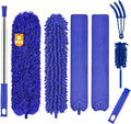Buysenton Microfiber Duster, 8PCS Feather Duster with 100 Inch Telescoping Extension Pole, Reusable Bendable Dusters, Washable Lightweight Dusters for Ceilings Fans(2023 UAGRED)