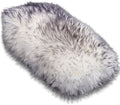 Andalus Brands Pure Australian Sheepskin Fluffy Car Center Console Cover, Luxurious Non-Shedding Furry Arm Rest Cover for Car, Versatile for All Seasons, White & Black Tip - (11.47" X 6.3")