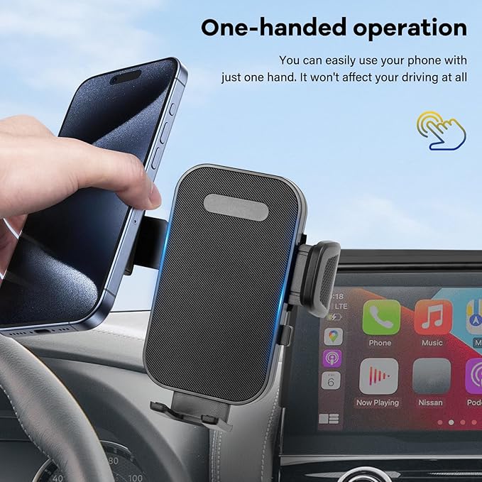 Car Phone Holder Compatible with Mitsubishi Outlander 2022-2024 & 2023-2025 Outlander PHEV 9 inch Cell Phone Mount with Hands-Free & 360°Rotation (NOT Fit 8″Screen)