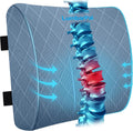 Lumbar Support Pillow for Office Chair Back Support Lumbar Pillow for Car, Gaming, Office Chair - Improve Sitting Posture & Back Pain Relief, Memory Foam, Adjustable Straps, Light Blue