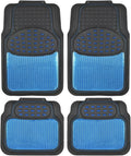 Blue All Weather Heavy Duty Universal Fit Car Floor Mats Interior Liners for Auto Van Truck SUV, Heavy Duty All Weather Protection