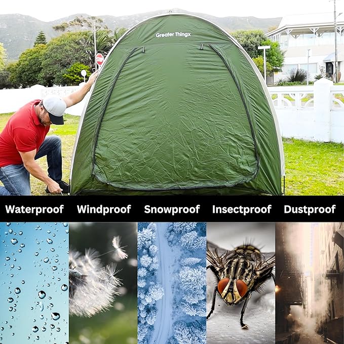 Bike Tent Outdoor Storage Waterproof - Heavy Duty Bike Covers Outdoor Storage Waterproof 2 Bikes - Bike Storage Pop Up Shed Tent for Camping, Bicycles, Motorcycles, ATVs, Garage, Travel