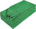 Eurow Ultrasonic Cut 300 GSM Microfiber Cleaning Towels, Streak-Free, Lint-Free, Ultra Absorbent, Scratch-Safe, for Auto Detailing, Home, Kitchen & Multipurpose Use, 16x16, 12-Pack, Green