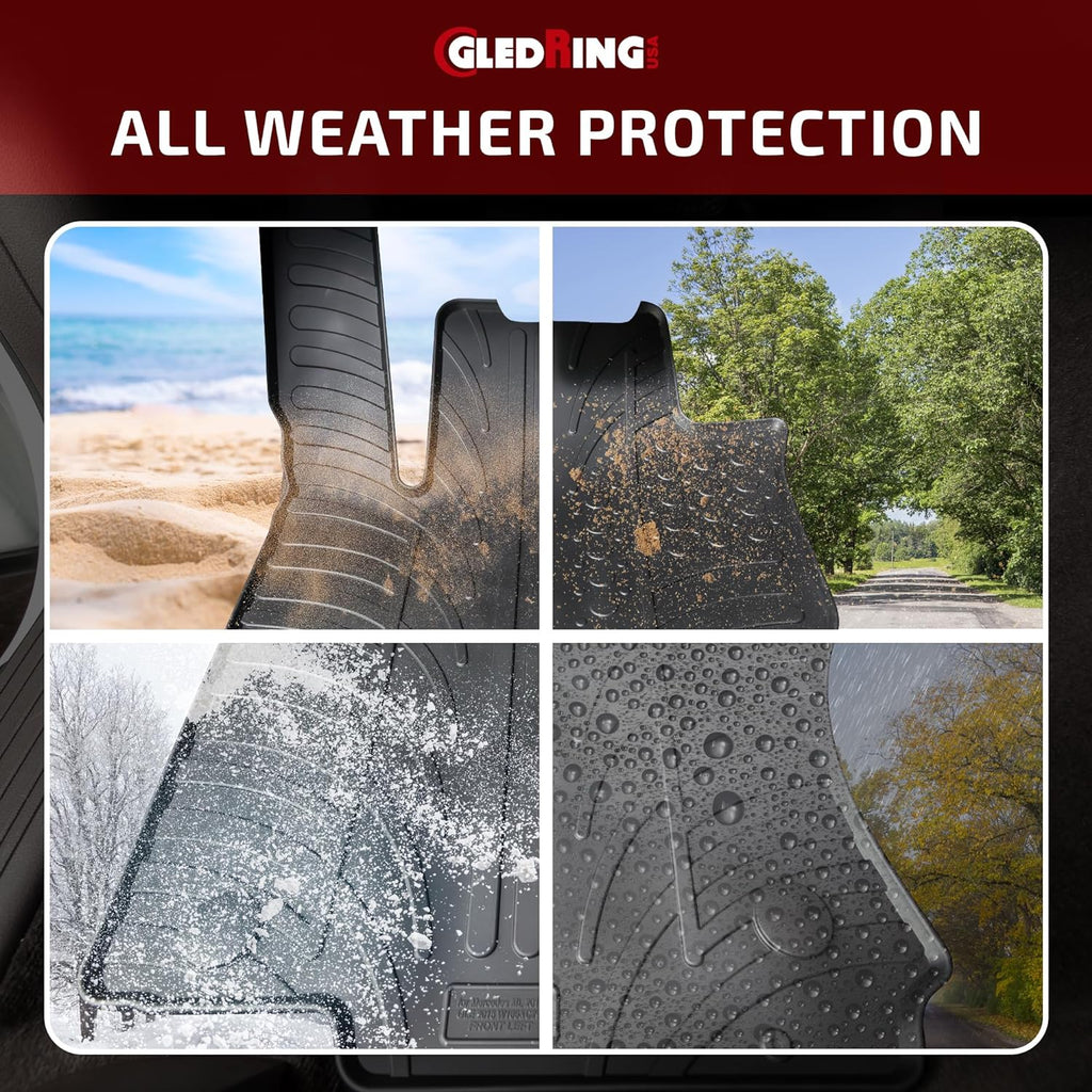 Gledring USA Custom Fit Rubber Mats Combo Pack Intended for Land Rover Range Rover Evoque (L551) 2019-2025, No Trimming Required, All-Weather, Protects from Rain, Mud, & Snow