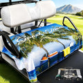 Golf Cart Seat Covers - Quick-Dry Cooling Seat Blanket with 4 Front Pockets, Elastic Armrest Openings, Fits EZGO Yamaha Club Car EPIC, 2-Person Microfiber Suede, Sweat Absorption, All-Season