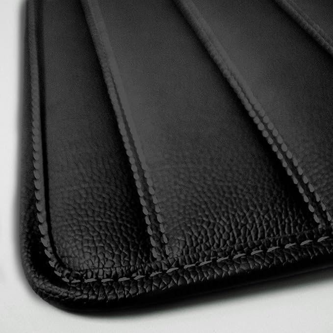 FH Group Floor Mats - Faux Leather Floor Mats for Cars, Universal Fit Automotive Floor Mats, All Purpose Car Floor Mats, PU Leather Protector Mat for Most Sedan, SUV, Truck Floor Mats Black