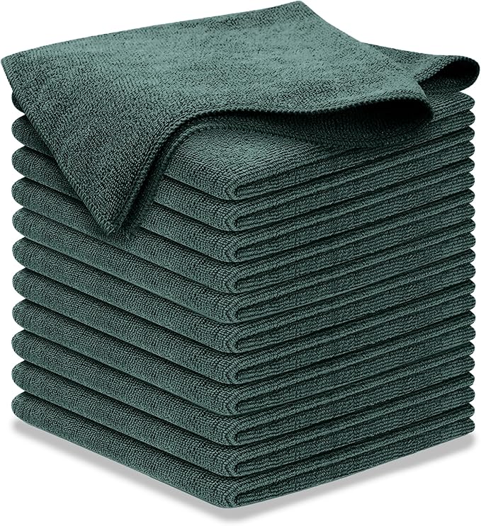 USANOOKS Premium 300GSM Microfiber Cleaning Cloth - 12.5"x12.5" High Performance - 1200 Washes, Ultra Absorbent Microfiber Towels for Cars Undercarriage, Rims & Engine Bay Cleaning - Microfiber Cloth