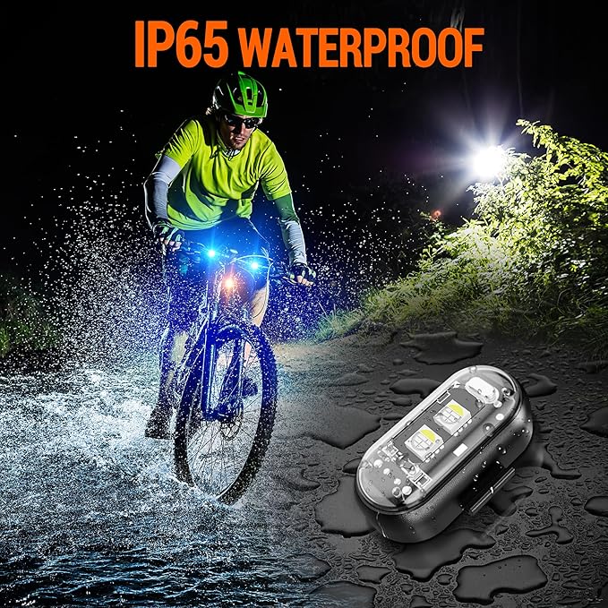 Wireless LED Strobe Lights Remote Control, 8 Colors USB Charing Waterproof Anti-Collision Flashing Emergency Warning Lights for Car Motorcycle Drone Aircraft Bike 16PCS