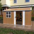 12 x 10 FT Outdoor Storage Shed, Metal Garden Tool Shed with Slooping Roof, Lockable Doors and Windows, All-Weather Weatherproof Blike shed for Garden, Patio, Lawn, Yellow
