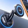 YRU [True Upgraded Military-Grade Phone Holder for Magsafe Car Mount 360° Rotating Vacuum Suction Dashboard, 2800gf Strongest Magnetic Windshield Phone Mount for iPhone 17 Pro Max 16 15 14,Black