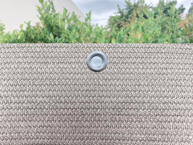 Alion Home Sun Shade Privacy Panel with Grommets and Hems on 4 Sides for Patio, Awning, Window, Pergola or Gazebo - Smoke Tan(12' x 6')