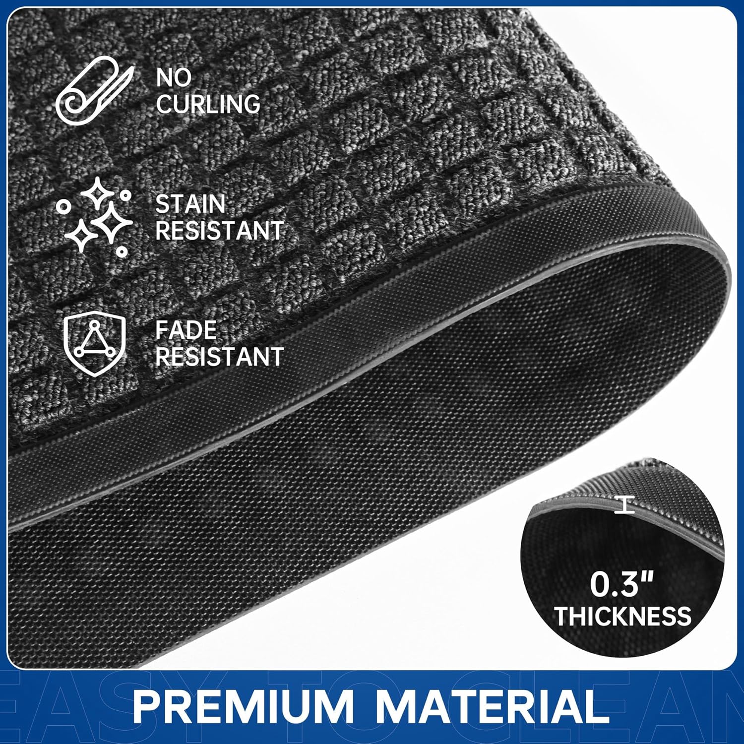 Durable Front Door Mat, 72" x 36" Heavy Duty Indoor Outdoor Doormat for Entryway, Non-Slip Rubber Backing, Stain and Fade Resistant Commercial Floor Mat for Home Office Entry