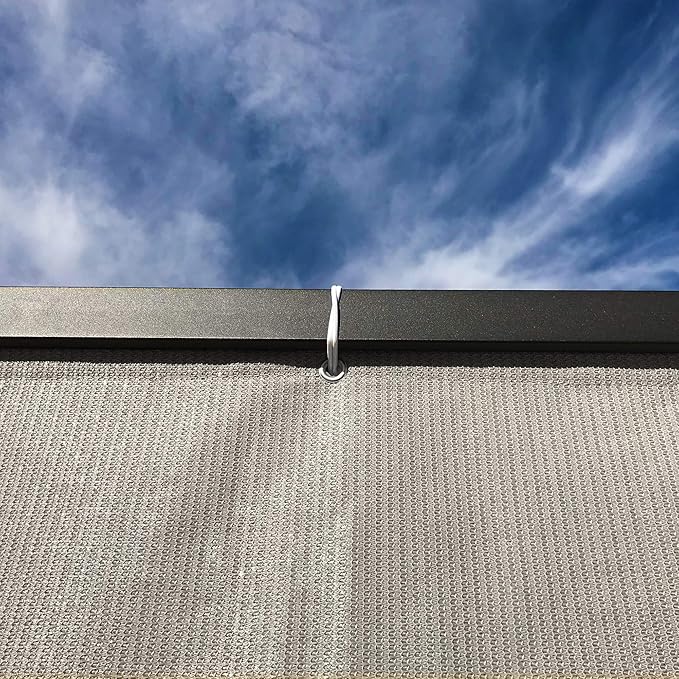 Alion Home Sun Shade Privacy Panel with Grommets and Hems on 4 Sides for Patio, Awning, Window, Pergola or Gazebo - Smoke Tan(14' X 6')