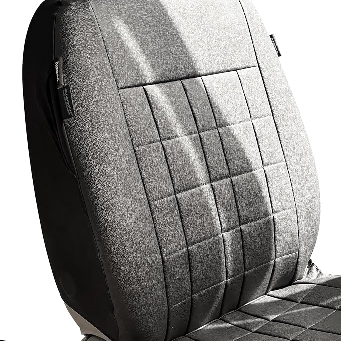 Champlus Car Seat Covers, Premium Leather Ultra Comfort and Thick 2 Front Seat Covers, Universal Fit Automotive Sedan Cars, SUVs, Trucks, Mini Vans, Airbag Compatible, Easy to Install