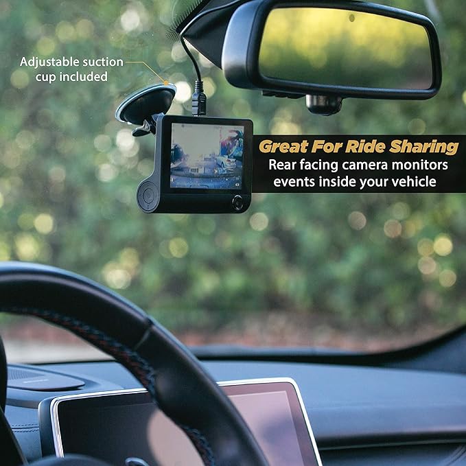Scosche DDVR2XFHD-SP1 1080P Full HD Dash Camera for Cars - Dash Cam with Front and Rear Cameras and 4" Screen- Car Dashcam DVR - Enhanced Night Vision - 24/7 Parking Mode Car Security Solution
