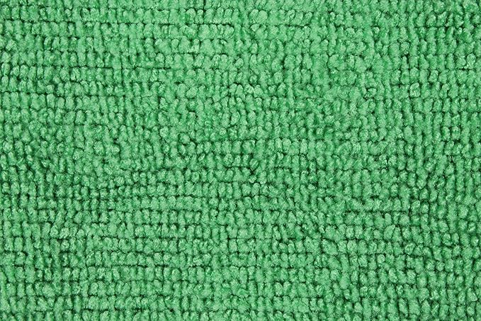Eurow Ultrasonic Cut 300 GSM Microfiber Cleaning Towels, Streak-Free, Lint-Free, Ultra Absorbent, Scratch-Safe, for Auto Detailing, Home, Kitchen & Multipurpose Use, 16x16, 12-Pack, Green