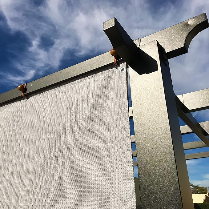 Alion Home Sun Shade Privacy Panel with Grommets and Hems on 4 Sides for Patio, Awning, Window, Pergola or Gazebo - Smoke Tan(10' w x 8' H)