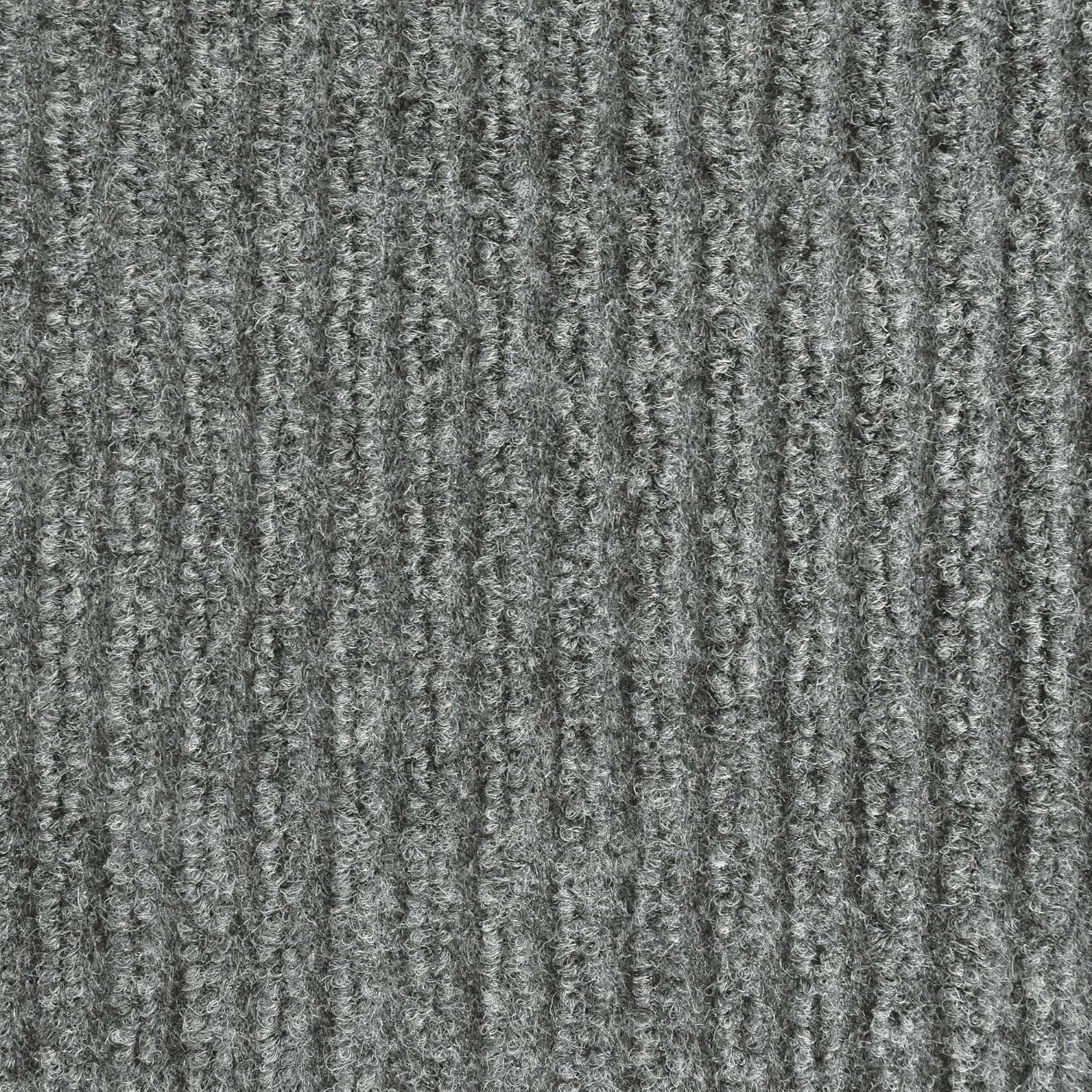 iCustomRug Spartan Weather Warrior Indoor/Outdoor Utility Ribbed Carpet Runner with Non-Slip Thermoplastic Rubber Backing, 3ft X 26ft in Grey