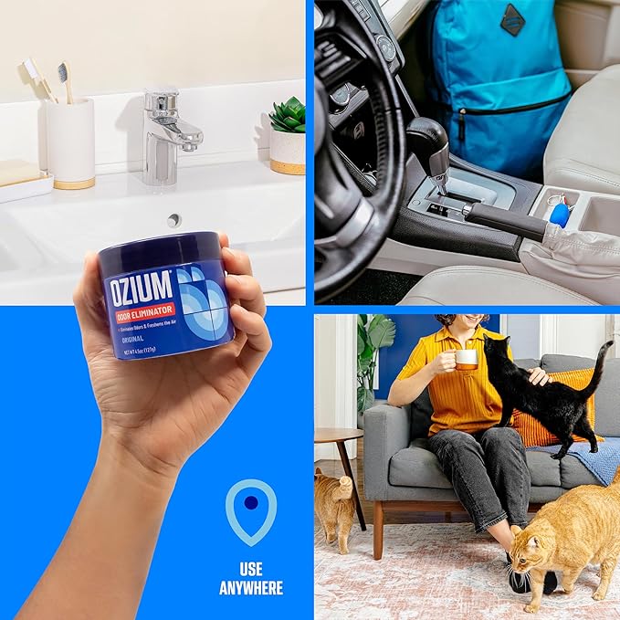 Ozium 8 Oz. Odor Eliminating Gel 6 Pack for Homes, Cars, Offices and More, 6 Pack
