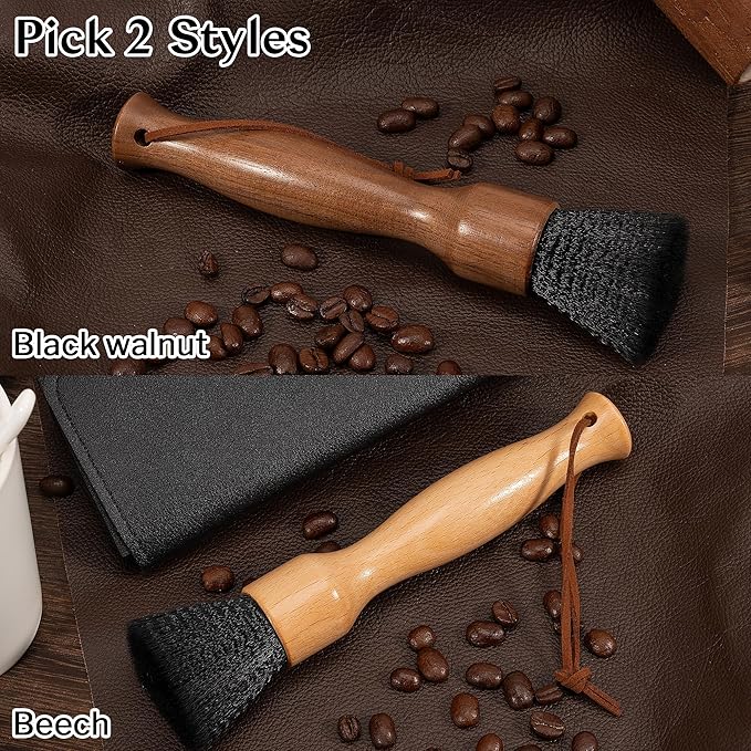 Belongtous Coffee Grinder Cleaning Brush, Espresso Machine Coffee Brush Cleaner Tool, Fluffy & Soft Bristles Brush and Beech Wood Handle for Barista Home Kitchen
