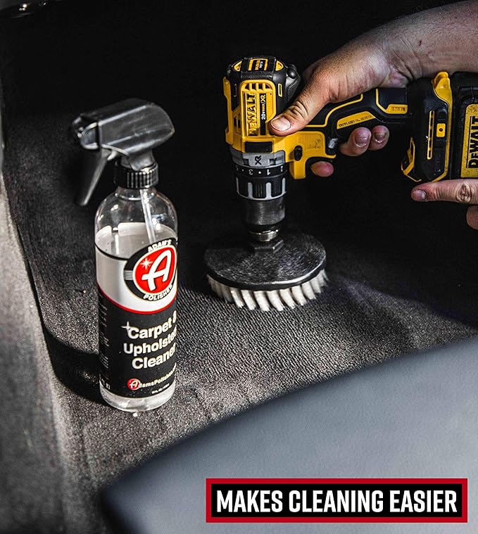 Adam's Polishes Carpet Drill Brush - A Cleaning Tool Attachment For Scrubbing/Cleaning Carpet, Upholstery, Leather Seats & Chairs, Floor Mats, Trunk, Furniture, Interior Boat, RV & Car Accessories