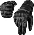 J.A.G. Motorcycle Gloves - Premium Leather Perforated Motorcycle Gloves for Men with Knuckle Protection | Touchscreen Motorbike Riding Gloves