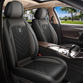 AOMSAZTO Front Seat Covers Fit for Nissan Pathfinder 2011-2025 2026 Waterproof Faux Leather Car Seat Cover Compatible with Airbag(2PCS Front, Black&Grey)