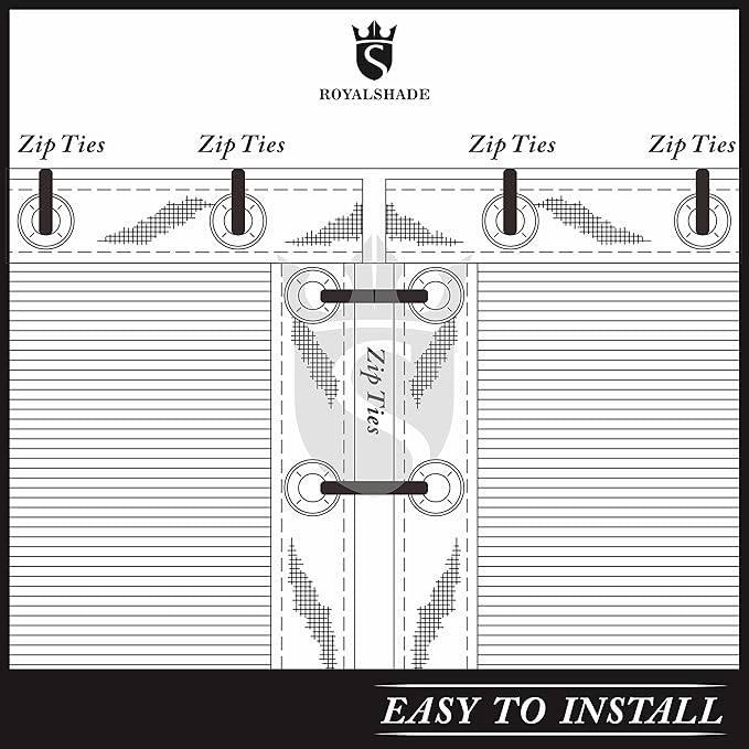 Royal Shade Custom Size 5' x 100' Grey Fence Privacy Screen Windscreen Cover Netting Mesh Fabric Cloth - Cable Zip Ties Included (We Make Custom Size)