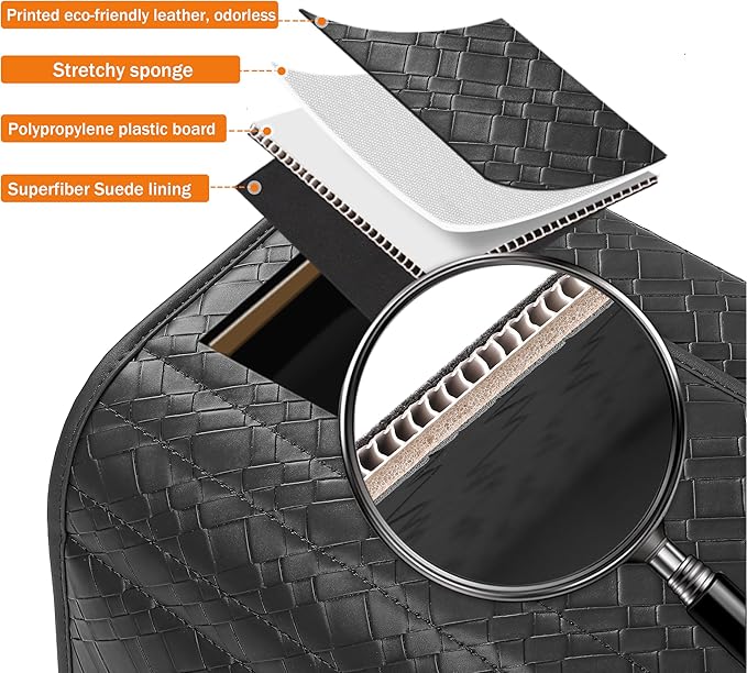 Trunk Organizer for suv,car storage organizer,lid Box,PU Leather & PP Honeycomb Board,Fixed with screws extremely sturdy,Collapsible and Adjustable,25.6''L x 13''W x 12.4''H,4K inches³(size C)