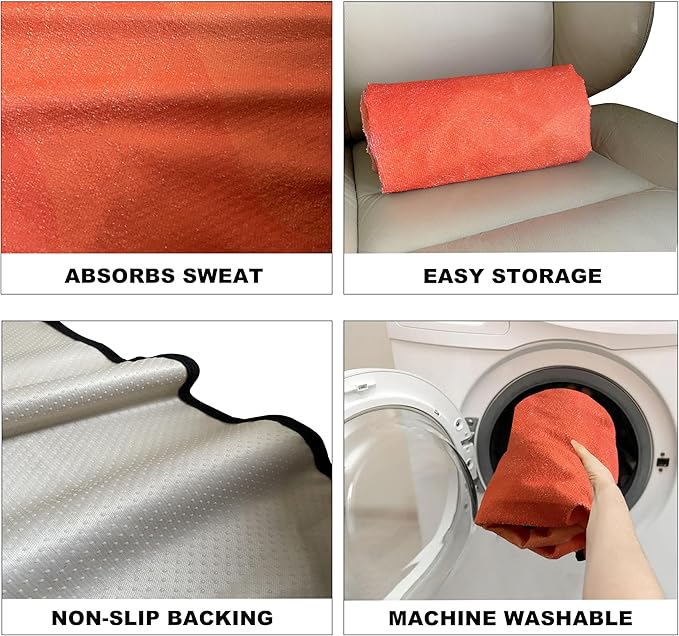Car Seat Covers 2pcs Waterproof Towel Car Seat Cover Universal Fit for Most Trucks SUV Fitness Athletes Pets Gym and Water Sport，(Orange)