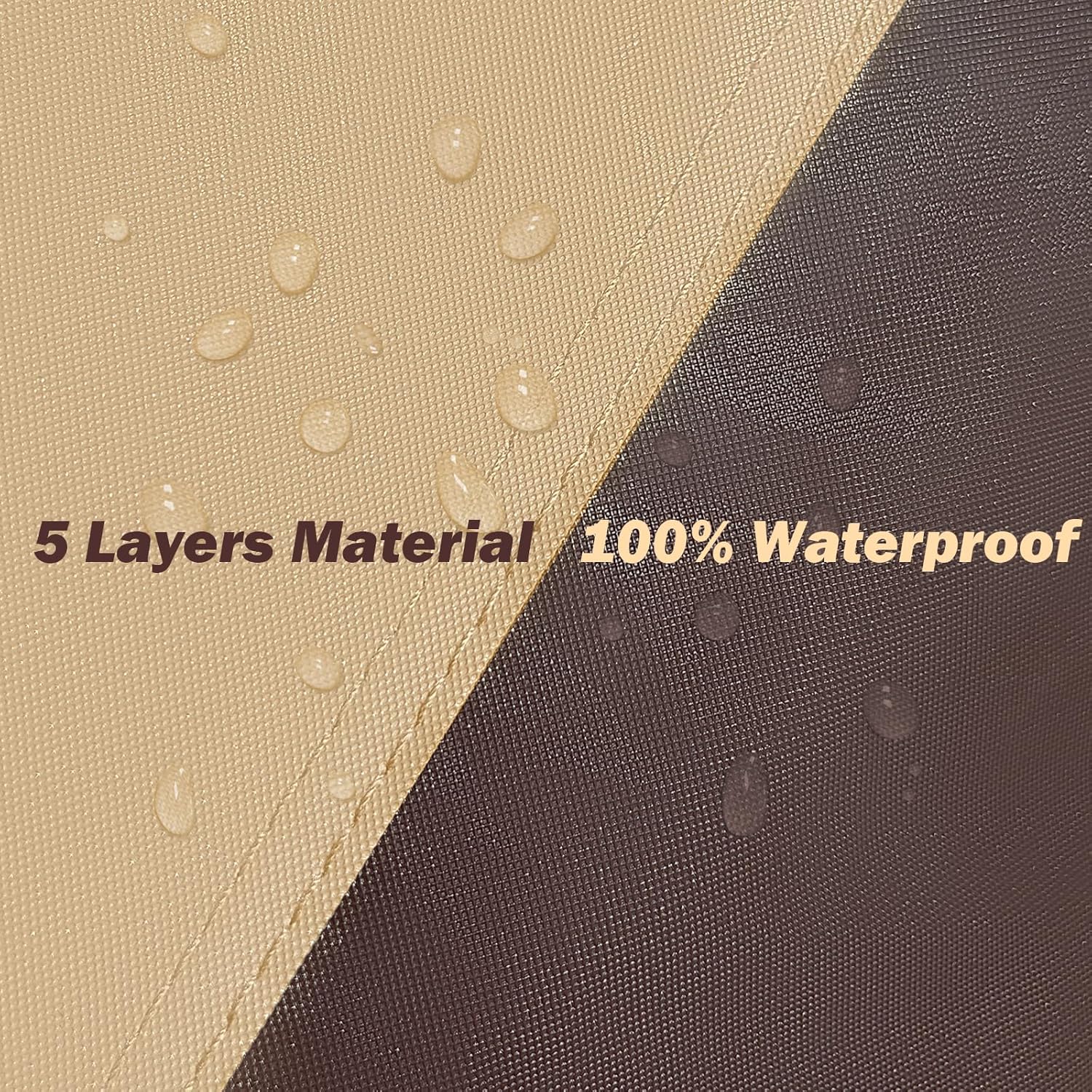 Mustang Car Cover Waterproof All Weather Compatible with Mustang 2007-2024 GT Cobra Shelby Bullitt, Outdoor Anti-UV Sun Rain Protection Full Exterior Cover (Camel with Brown)