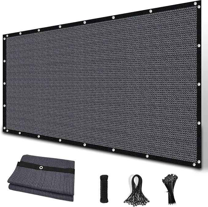 Amagenix 90% Sun Shade Cloth with Grommets, 10' x 16' Pergola Replacement Shade Cover Canopy Privacy Screen for Outdoor Patio Garden, Blue Gray (We Customized)