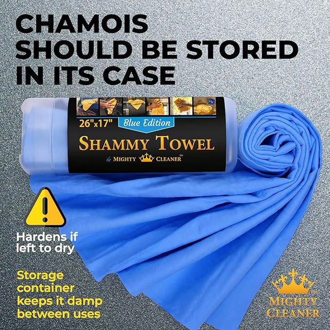 Premium 2pk +1 Free Shammy Cloth for Car Drying - 26"x17" - Super Absorbent Chamois Towel - Scratch-Free, Reusable & Soft Wash Cloth - Car Drying Towels