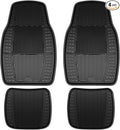 Armor All Floor Protector, Universal Floor Mats for Cars, Trucks, and SUVs, All-Season & Heavy-Duty Mats, No-Trim Fit for Easy Installation, Premium Quality and Easy to Clean, Black (4-Piece)