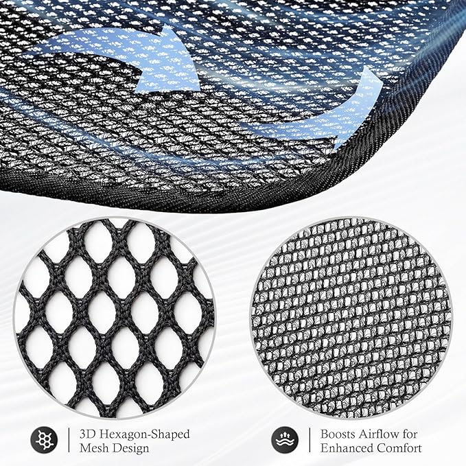 1 Pack Breathable Mesh Car Seat Cushion - Black Double 3D Air Cool Chair Seat Pad for Truck, SUV, Van, Car Universal Fit