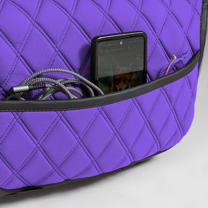 FH Group Car Seat Cushion – Neosupreme Single Front Seat Cover with Front Pockets, Airbag Compatible, Universal Fit Car Seat Cushion for Driver or Passenger Seat, SUV, Truck, Sedan & Van – Purple