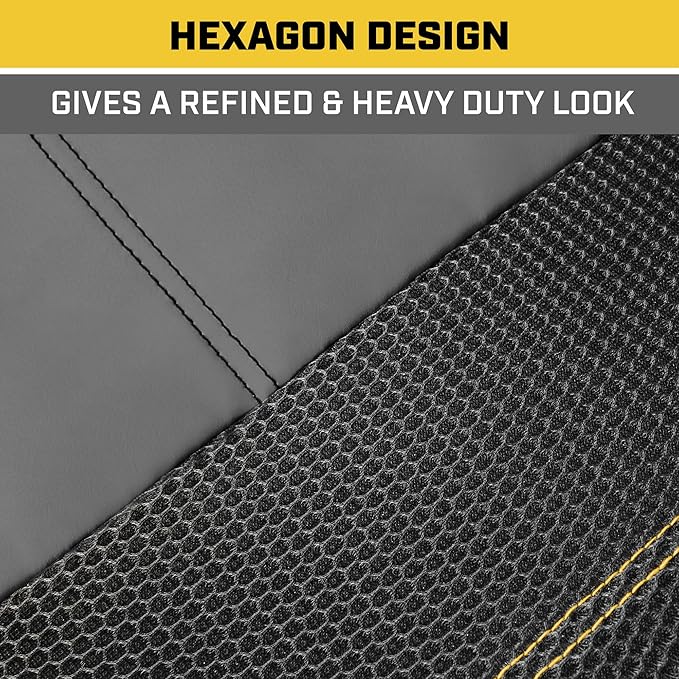 Cat FlexHybrid Car Seat Covers, Gray Premium Faux Leather + Mesh Seat Covers for Cars Trucks SUV, Universal Fit Car Seat Covers Front Seats Only, Automotive Interior Covers, Ideal Truck Seat Covers