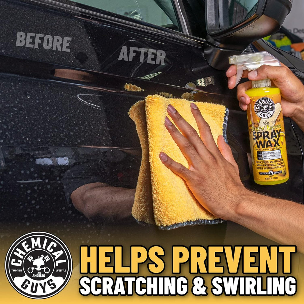 Chemical Guys ‎MIC721 Miracle Dryer Microfiber Drying Towel, (Great for Cars, Trucks, SUVs, RVs, Motorcycles & More), Yellow (36" x 25")
