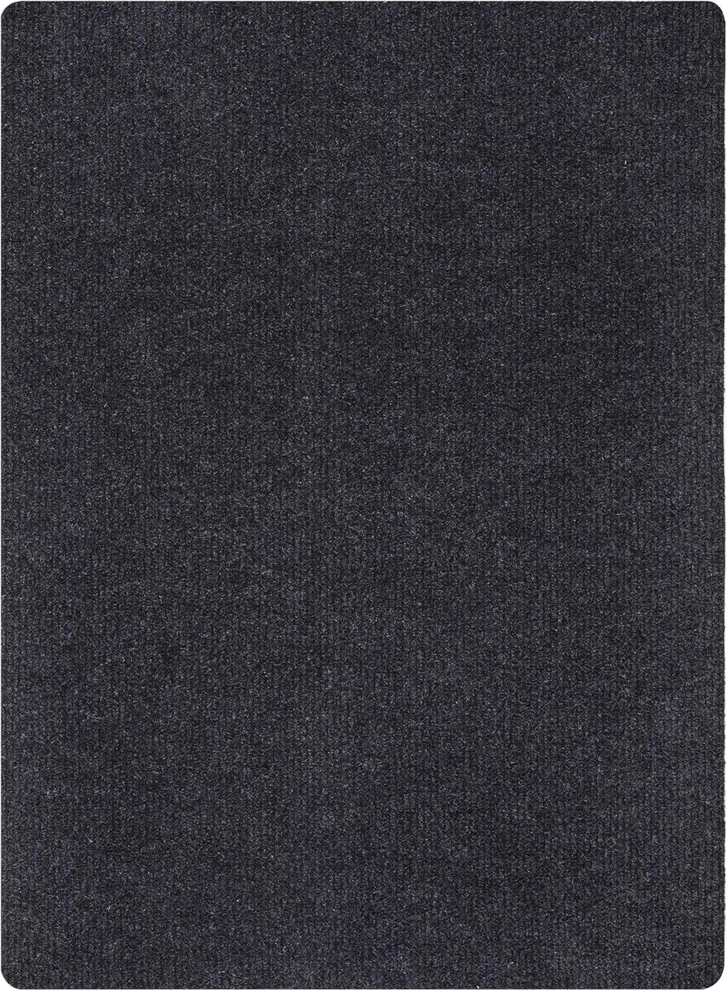 Ottomanson 5' x 6'6" Mud Mat Area Rug Scraper Carpet - Non-Slip, Dirt Trapping for Indoor & Outdoor Use - Ideal for Entryway, Garage, Kitchen, Patio & High-Traffic Areas, Black