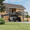 12 x 24 FT Metal Carport with Galvanized Steel Roof, Heavy Duty Metal Roof Carport with Enhanced Base, Tall Kits Garage for Tractors, Trucks, Boats, Cars