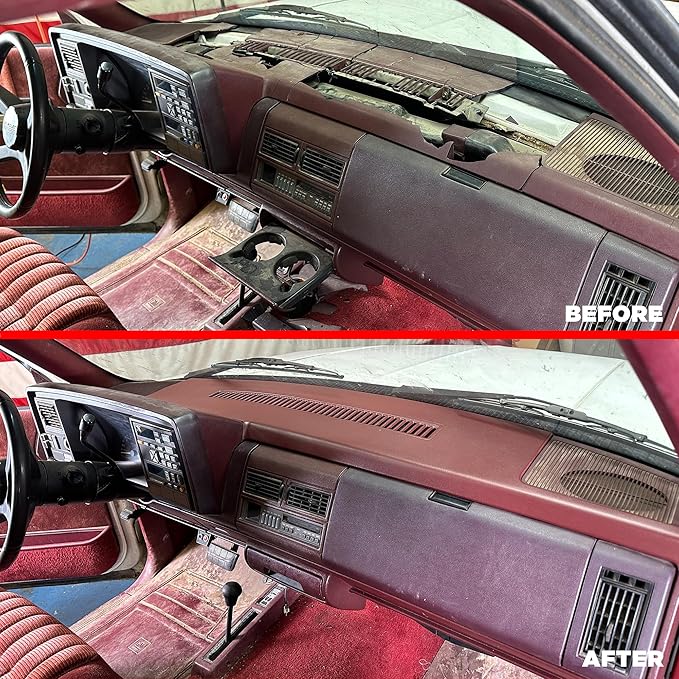 DashSkin Dash Cover Compatible with 1988-1994 C1500 C2500 C3500 K1500 K2500 K3500 Silverado Sierra Tahoe Yukon Suburban in Garnet (Burgundy) - Hard Molded Plastic Dashboard Cap