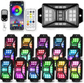 16 Pods Full Angle RGB Rock Lights, App/Remote Control Chasing Led Rock Lights with Music Mode Waterproof Multi-Color, Compatible with 12V Trucks Jeep UTV SUV ATV Off Road Golf Cart(Patented)