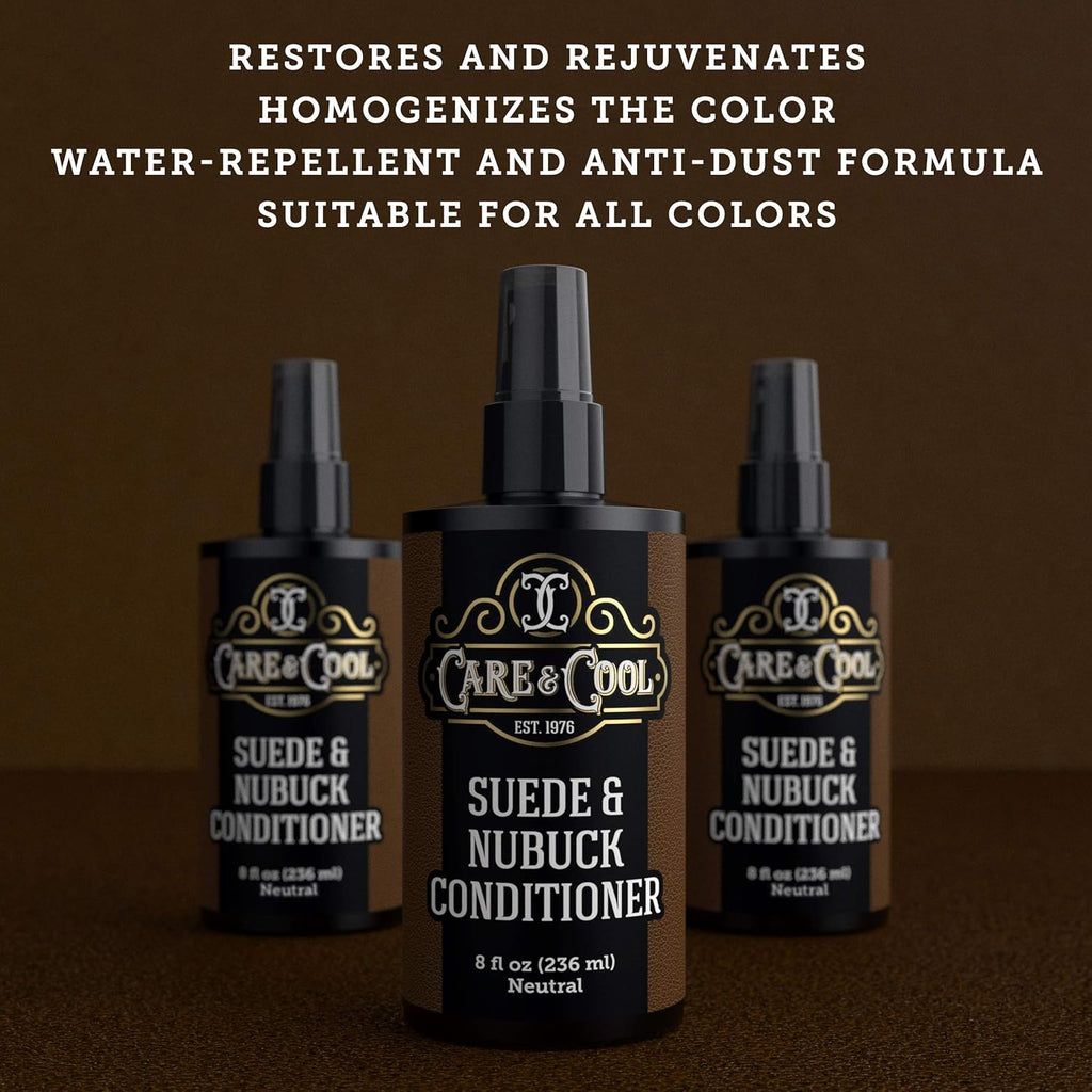 Care & Cool Suede and Nubuck Conditioner - Your Best Choice for Waterproofing and Protecting The Delicate Structure Against The Elements and Abrasive Impurities (16 Fl Oz)